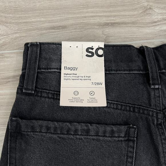 So Good for Life Highest Rise Baggy Black Tapered Leg Jeans Size 7/28 - Picture 11 of 11